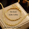 Gold-Plated Rope Chain Necklace & Bracelet Set