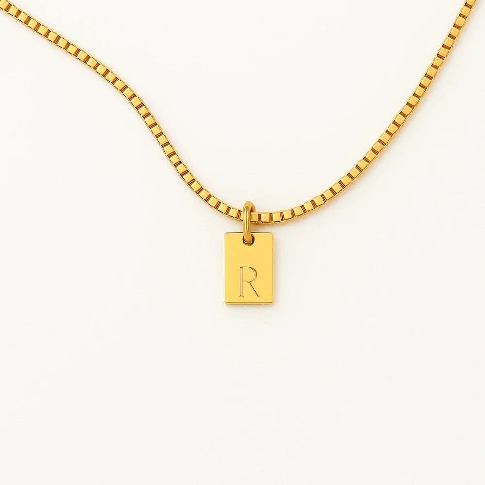 Initial Tag Promise Necklace