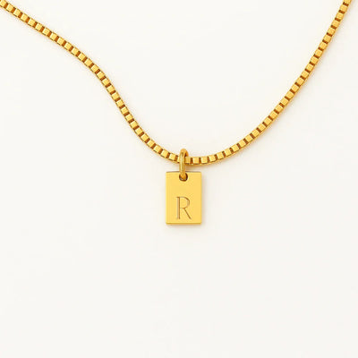 Initial Tag Promise Necklace